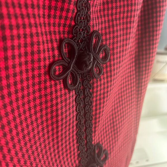 Jessica Howard Red and Black Houndstooth Jacket 12 - Picture 10 of 16